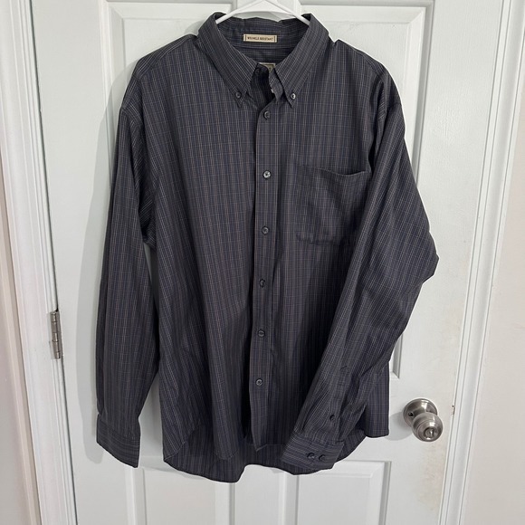 Eddie Bauer Mens L Plaid Button Down Long Sleeve Wrinkle Resistant Shirt - Picture 1 of 8
